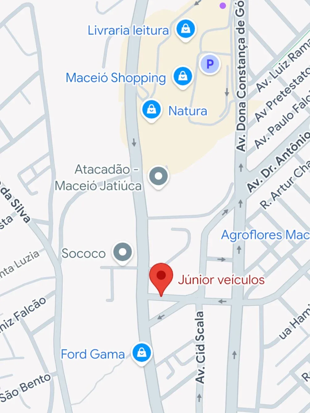 Mapa da localização da Junior Veículos na Jatiúca, Maceió